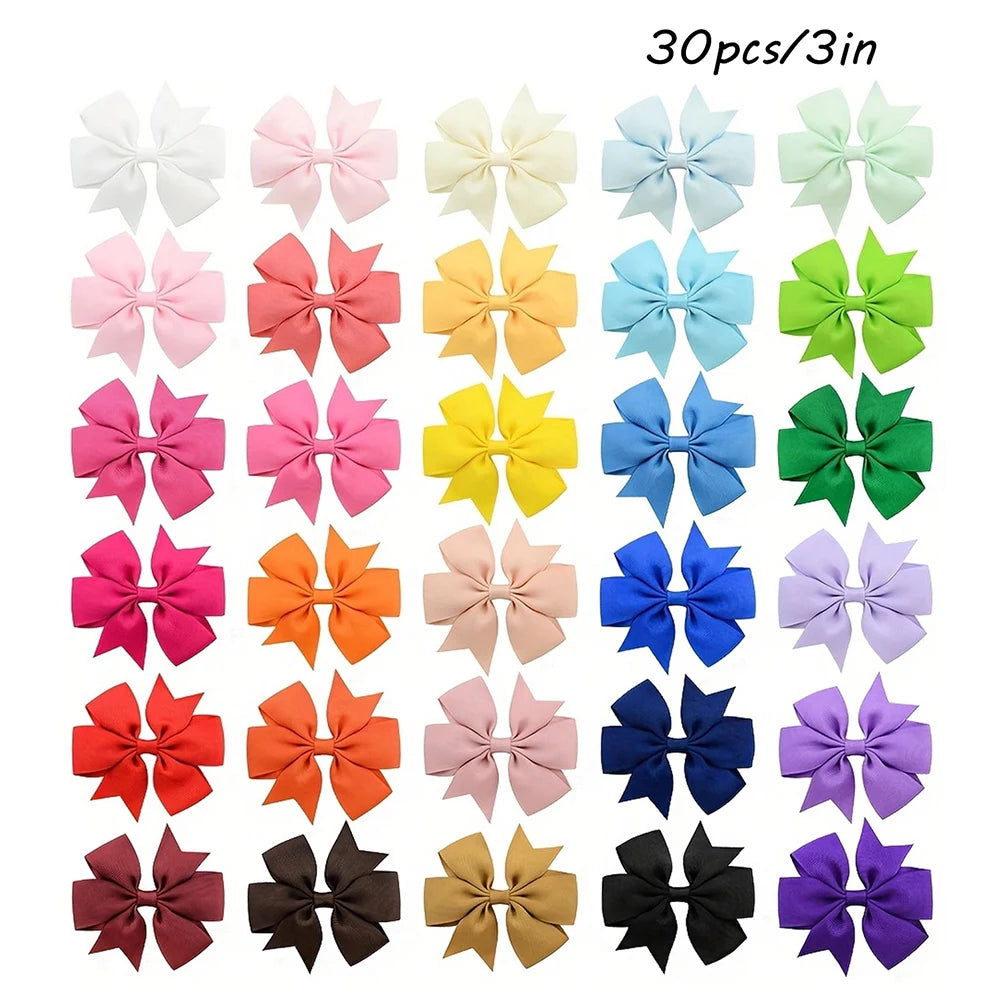 20/40Pcs Sweet Random Candy Color Bow Hair Clip Set for Baby Girls Cute Ribbon Hairpin Kids Headwear Kids Hair Accessories Gifts