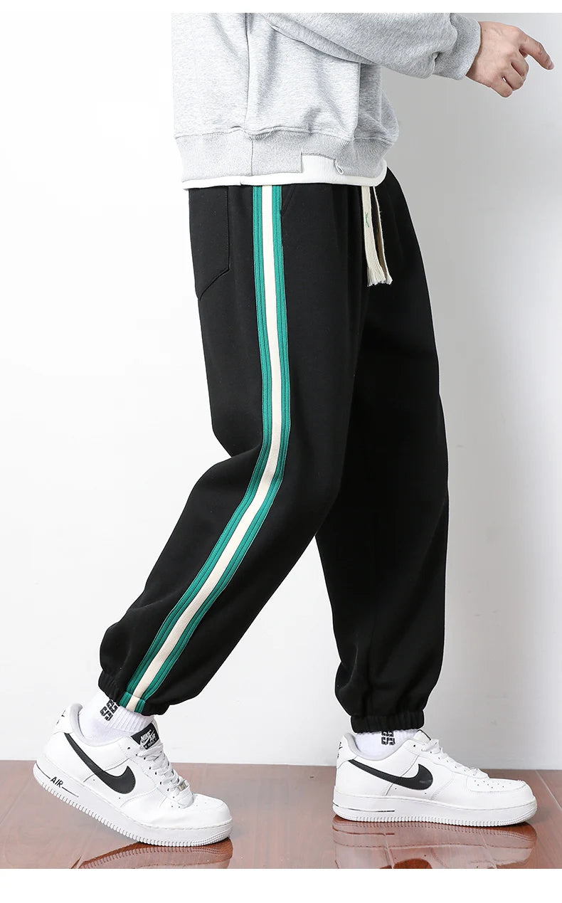 Men Long Pants Autumn and Winter Mens Casual Sweatpants Soft Sports Pants Jogging Pants Black Grey Color M-8XL YBG60