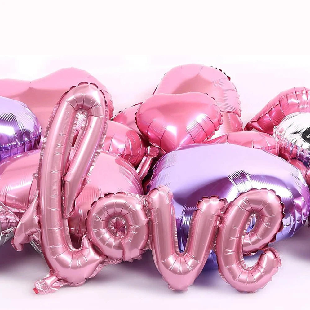 LOVE Letter Foil Mylar Balloon for Wedding Valentine's Day Anniversary Birthday Party Decor Background Arch wreath DIY Supplie