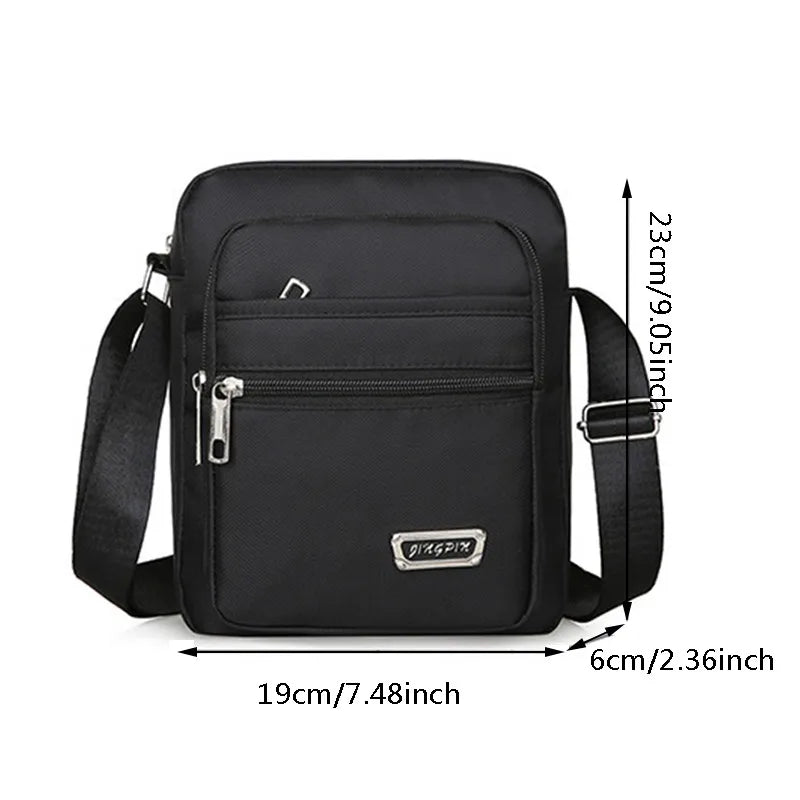 Men's Nylon Shoulder Bag Business Leisure Large Capacity Portable Handbag Multi Layer Waterproof Summer Male's Crossbody Bags