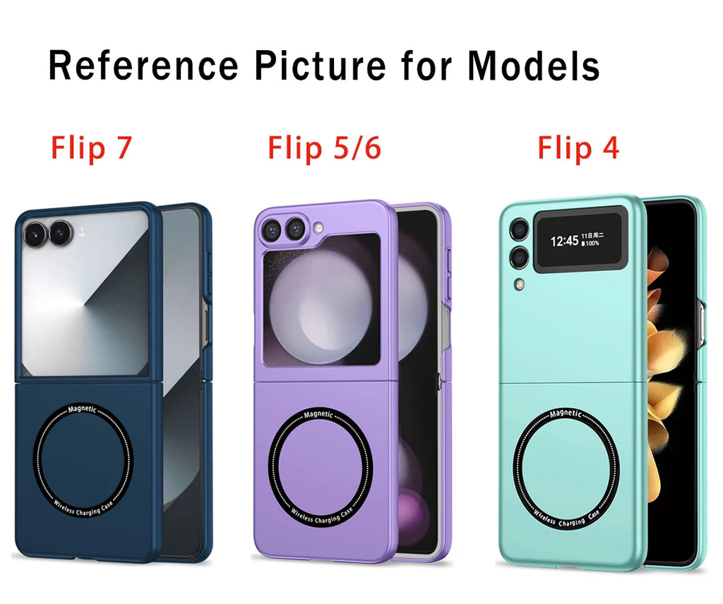 For Galaxy Z Flip7 Case Ultra Slim Wireless Charging Anti Shock Phone Cover Lightweight Flip 5/6 Solid Protecive Cover