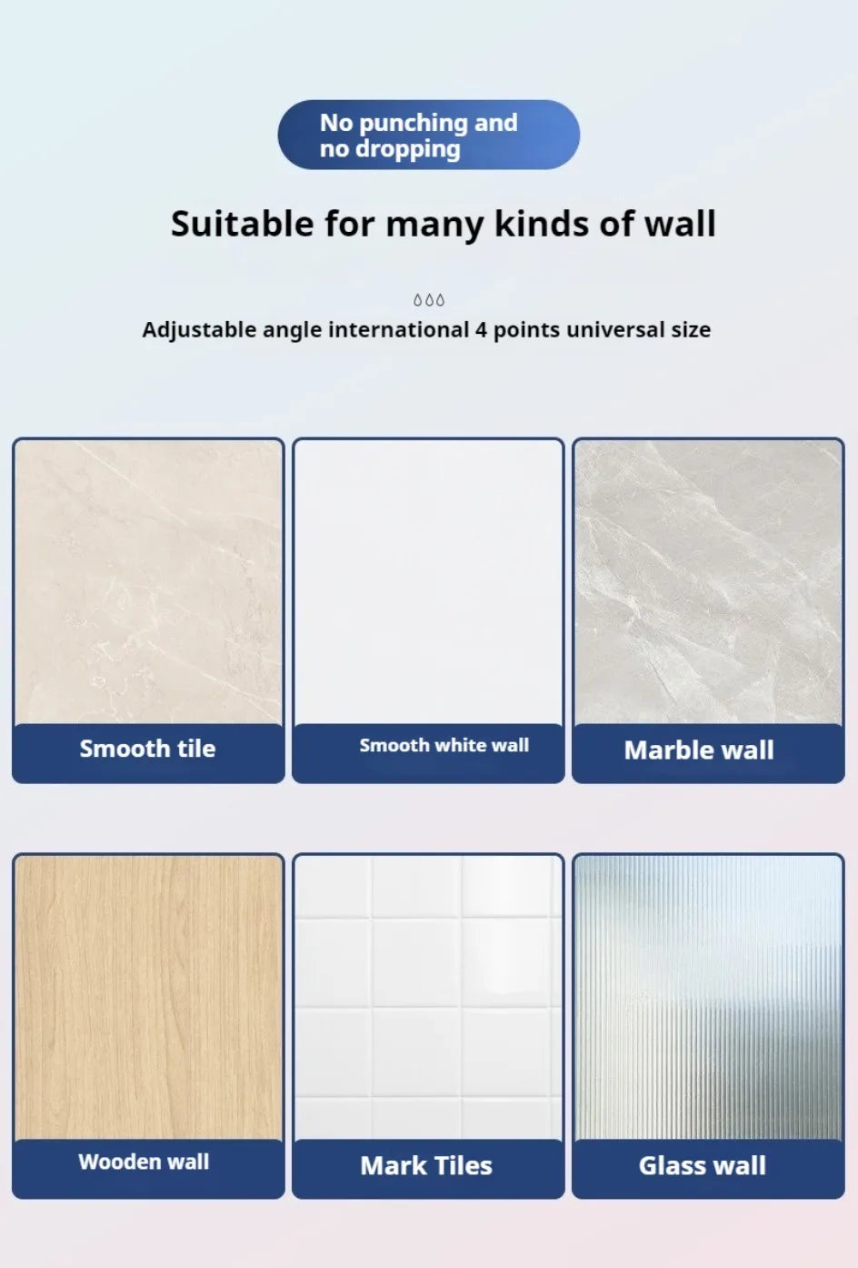 Universal Showerhead Holder Bracket Wall Mounted Punch Free Household Adjustable Shower Self Adhesive Bathroom Accessories