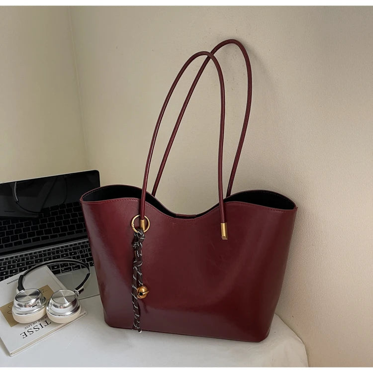 2025 Fashion Tote Bags for Women Versatile Commuting Women's Handbags PU Hasp Large Capacity Shoulder Bags High Quality