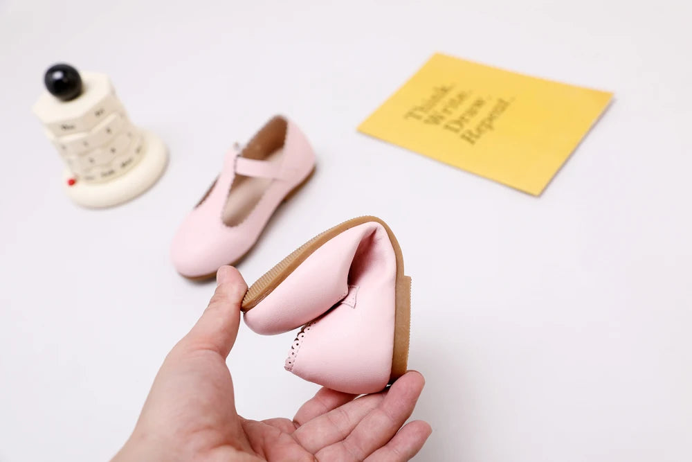 AS New Kids Shoes Children Beige Shoes Baby Boys Leather Shoes Toddler Princess Flats Girls Oxford Fashion Platform Mary Jane