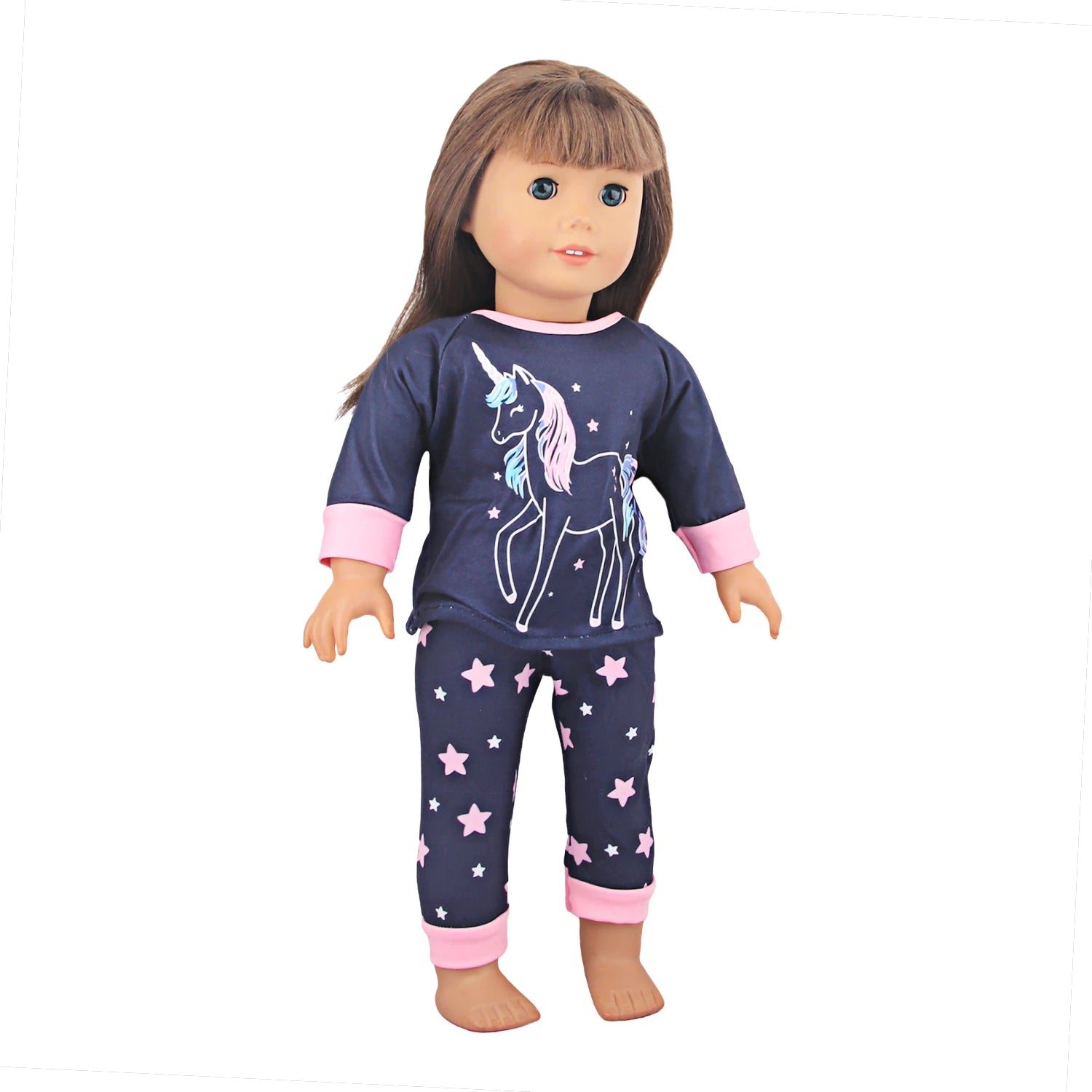 Doll Clothes Pajamas  For 43cm Baby New Born&American 18 Inch Girl Doll Unicorn Shark Cartoon Clothes Suit For Generation Doll