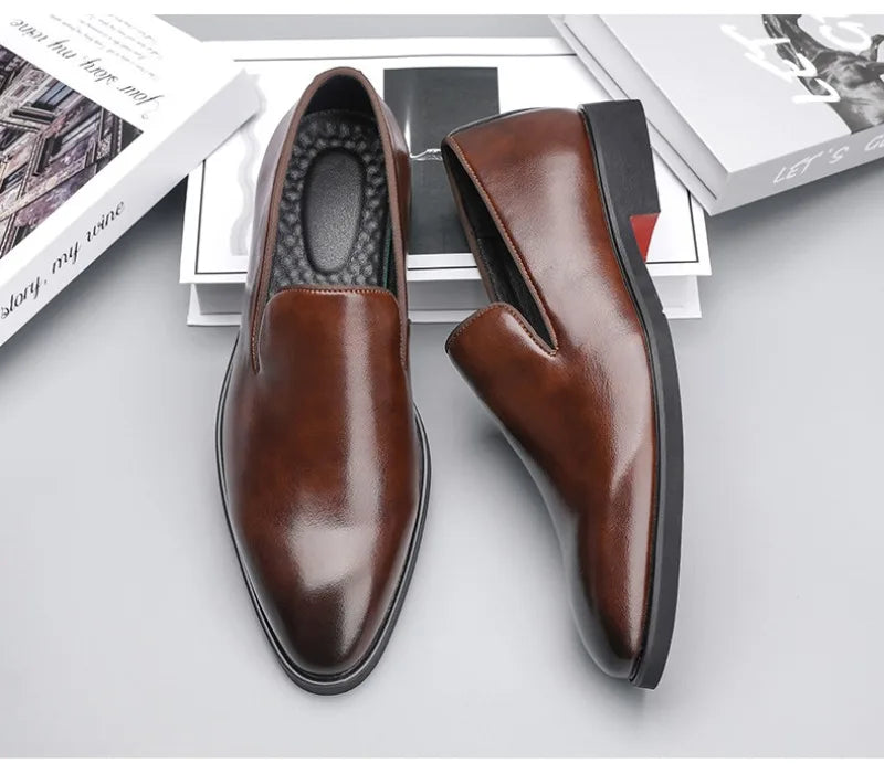 Men Shoes Classics Red Sole Leather Shoes Italian Brand Casual Shoe British Business Formal Dress Shoes Men's Loafers Big Size48