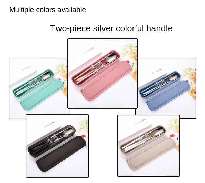 304 Spoon Set for Creative Portable Outdoor Tableware for Adult Students, Stainless Steel Cutlery Set