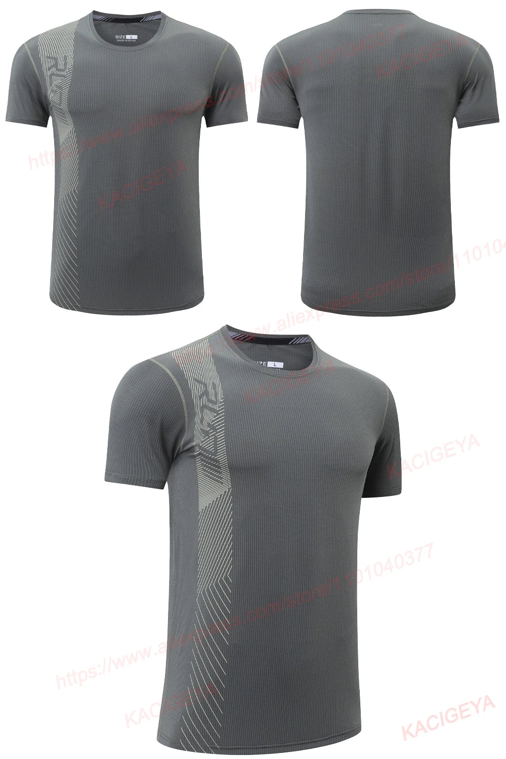 Gym Workout Tees Men Joggers Print Running Sportwear Bodybuilding Short Sleeves Mesh Quick Dry Breathable Training Shirts