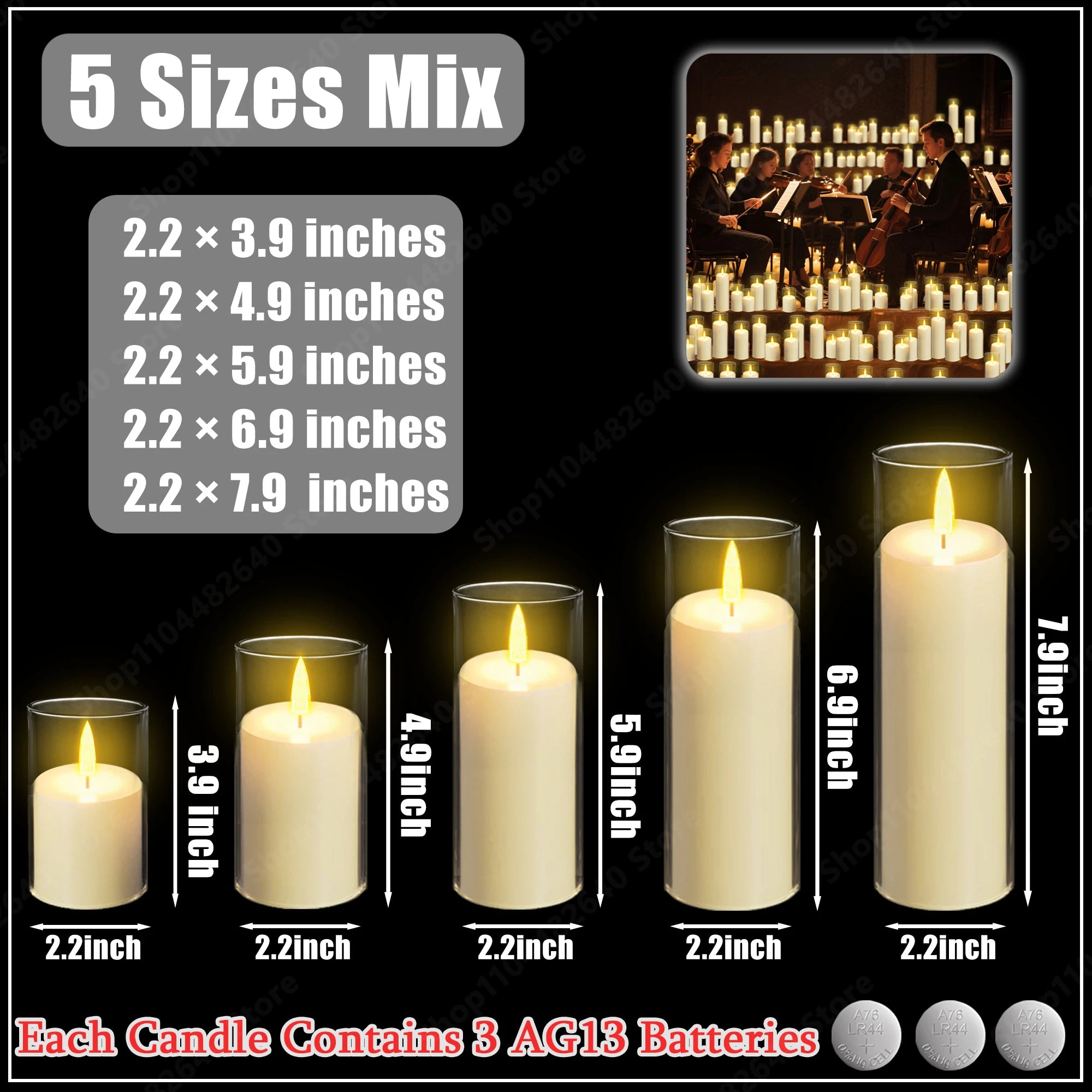 10-240Pcs LED Pillar Candles Wedding Flameless Candle with Battery Powered Flickering Candle Concert Birthday Party Table Decor
