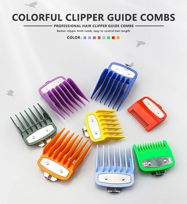 8pcs/set Professional Barber Hair Clipper Guide Combs For Wahl Trimmer Attachment Hair Cutting Limited Comb Salon Haircut Tools