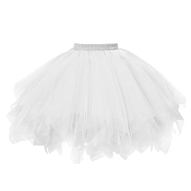 Women's Tutu Skirt 50s Rockabilly Petticoat Ballet Underskirt Elastic High Waist Ballet Skirt Dance Dress Costume Party Skirt