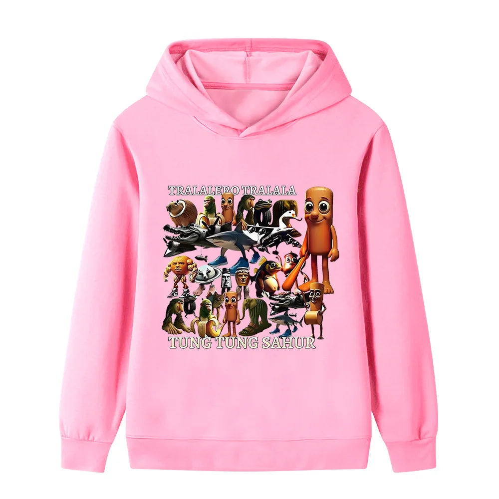 New Children's Italian Animal Cartoon Fun Autumn Winter Daily Outdoor Fashion Cute Soft Comfort Warm Boys Girls Sportswear