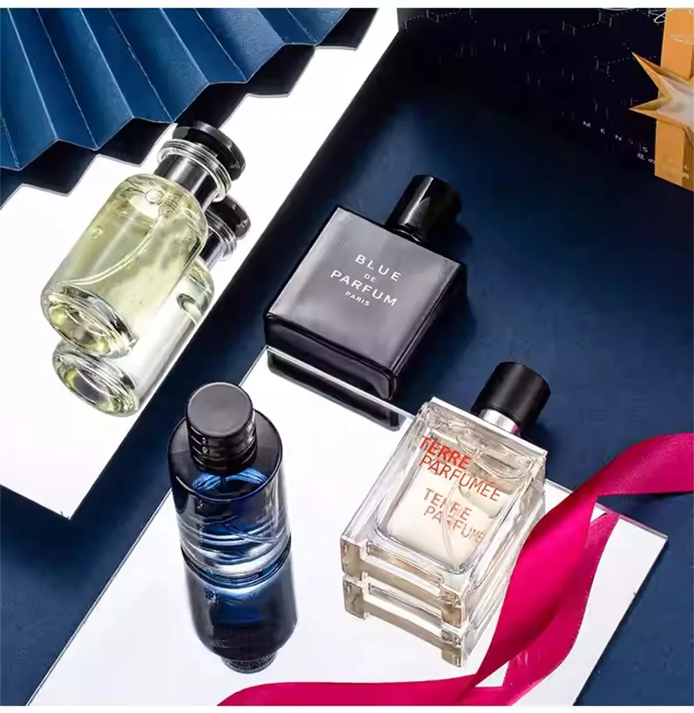 Luxury Brand Perfume Men Cologne Parfums Homme Gift Box 4Pcs Set 100ml Perfumes Masculinos Natural Floral Fruity Scent Spray