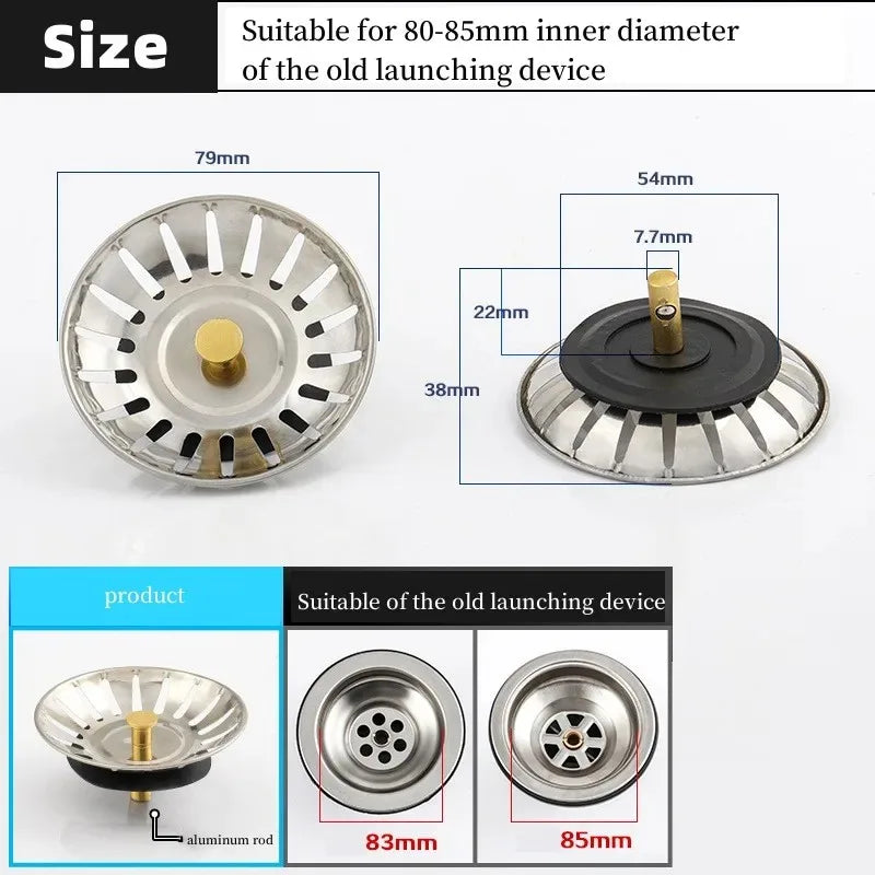 2pcs Kitchen Sink Strainer Stopper Waste Plug Sink Filter Filtre Sink Strainer Filter Floor Drain Kitchen Tools