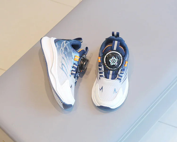 Tenis Child Shoe Casual Sneaker for Boy Kid Shoe for Girl Rotating Buttons Running Shoe for Girl Soft Sole Mesh Braeathable Shoe