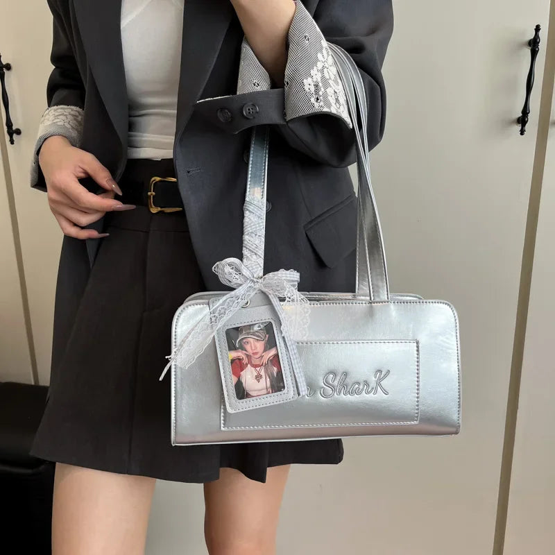 PU Leather Shoulder Bags For Women 2025 Trend Female Underarm Handbags And Purses Large Capacity Top Handle Tote Travel Bag