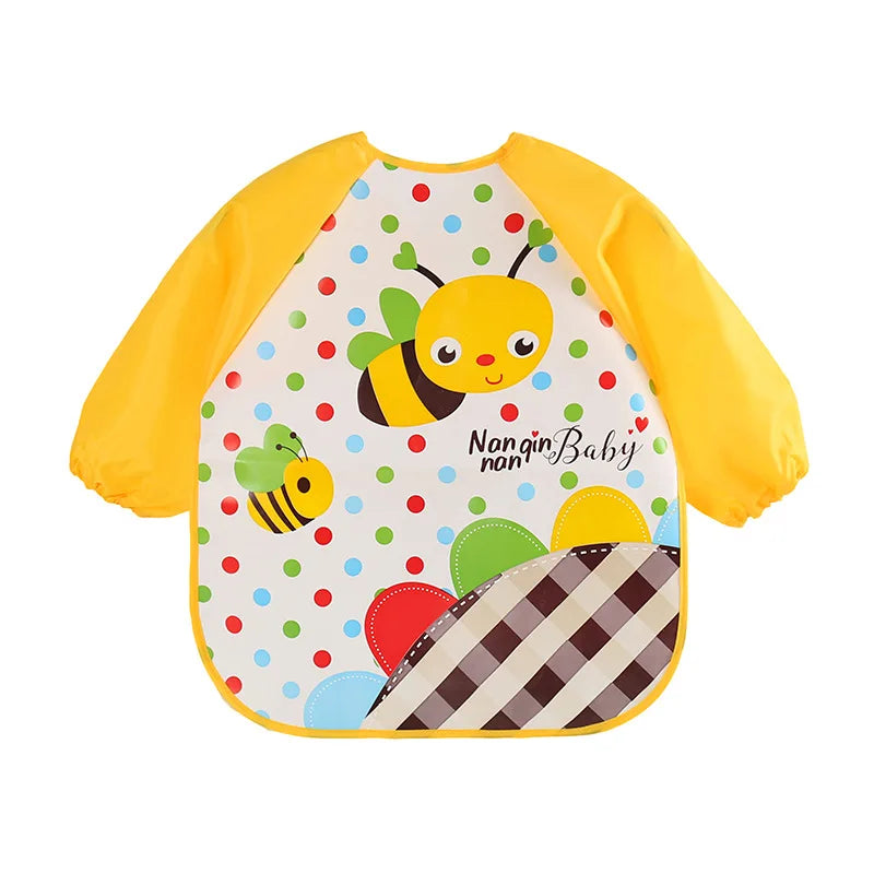 Waterproof EVA Full Sleeve Baby Bibs Children Apron Long Sleeve Feeding Smock Kids Eating Breastplate Infant Scarf Clothing