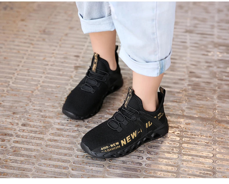 Kids Casual Low Top Lace Up Sneakers Boys Girls Breathable Lightweight Anti Slip Outdoor Walking Children Sports Running Tennis