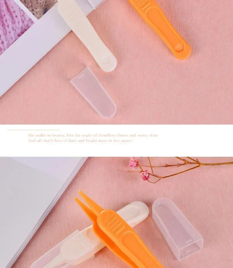 Tweezers Cleaning Forceps Baby Plastic Tweezers Nose Cleaner Tool Toddler Nasal Cavity Care Supplies Baby Essentials Kids Safety
