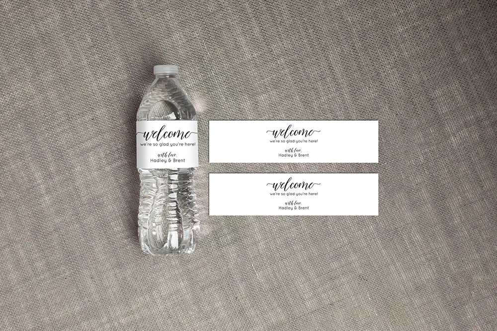 Personalized Wedding Water Bottle Label Birthday Party Thank You Water Bottle Sticker Bridal Shower Welcome Gift Wedding Decor