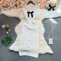 YuooMuoo Chic Fashion Sexy Wrap Hip Knitted Summer Dress Women Bow V-neck Short Sleeve Elegant Office Lady Bodycon Sweater Dress