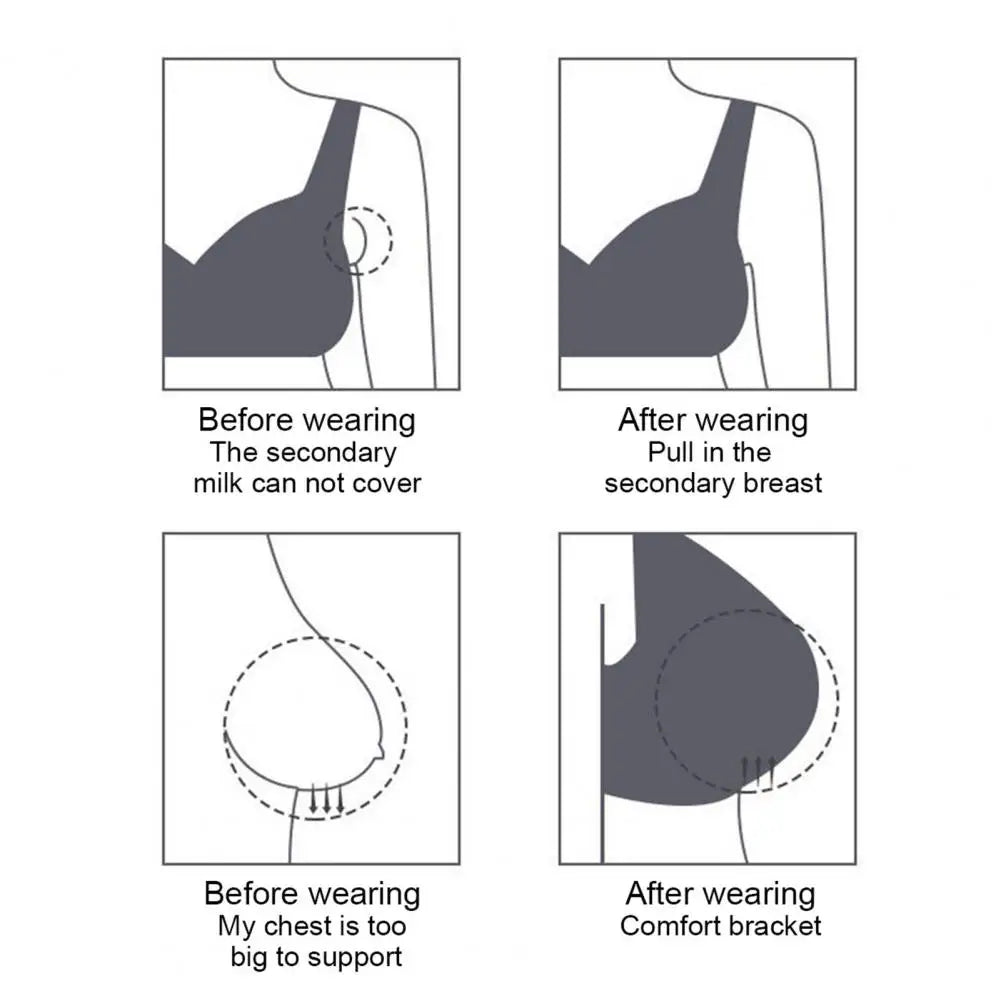 Breathable Soft Mom Style Soft Thin Cup Bralette Middle-aged Elderly Women Comfortable Gathered Breast Support Brassiere Bra