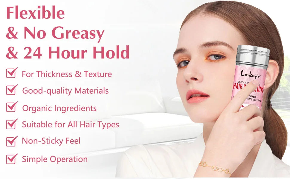 Professional Styling Wax for Women Anti-frizz Pomade Smoothing Broken Back Hair Mud Messy Hairs Control Wax Rod for Natural Wigs