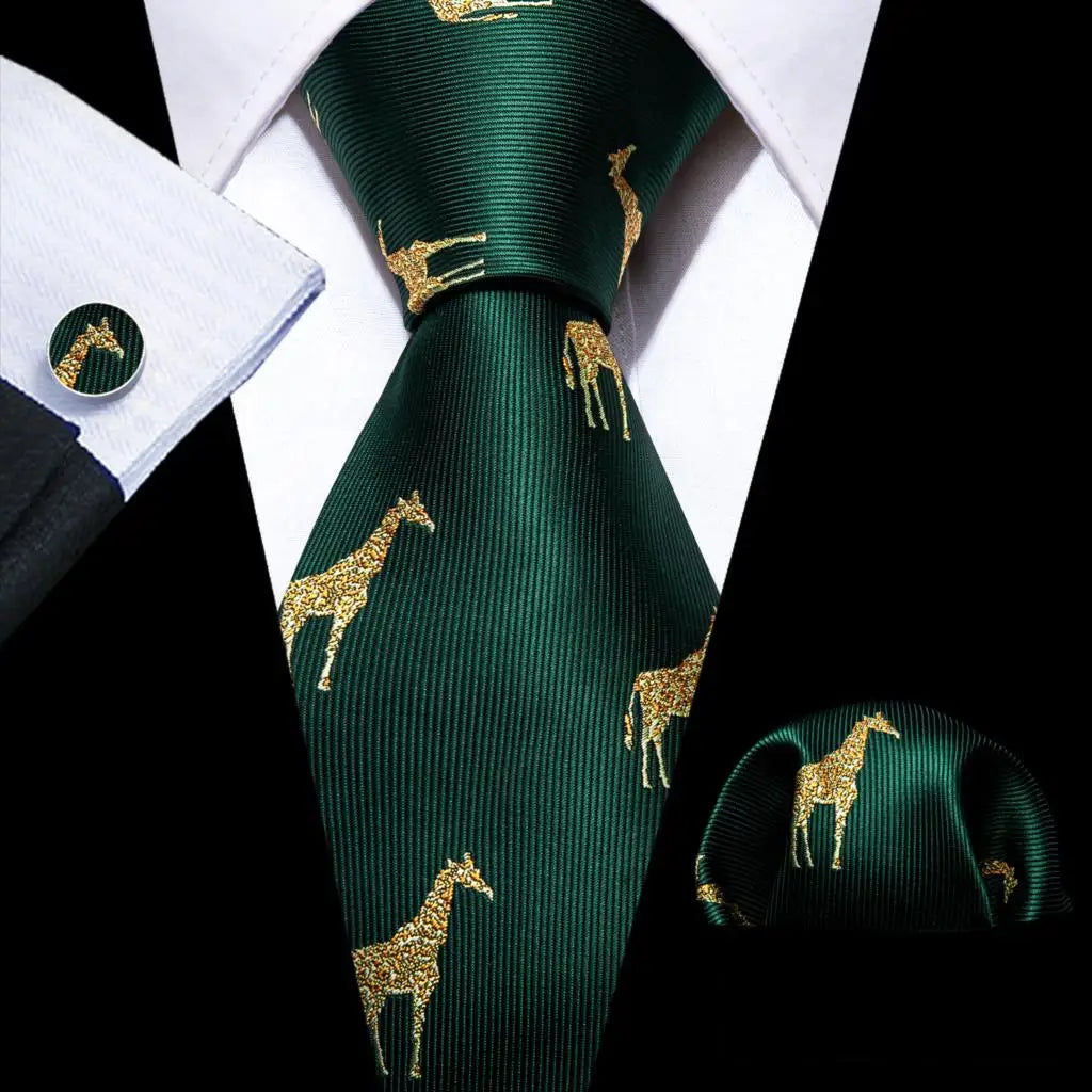 Barry.Wang Green Mint Teal Men Tie Hanky Cufflinks Set Jacquard Olive Sage Lawn Cyan Necktie for Male Wedding Business Gift