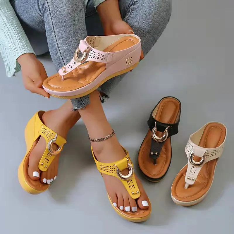 Summer Sandals Women 2026 Big Size Platform Sandals Wedges Flip Flops Shoes Comfortable Slippers Ladies Non-Slip Open Pantuflas