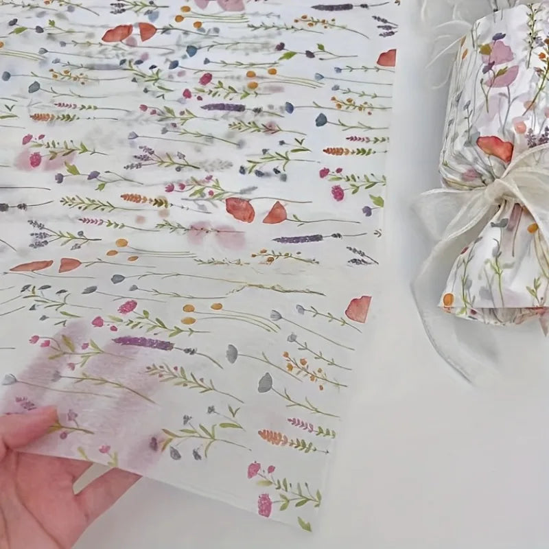 20 Sheets Lavender Print Tissue Paper - Semi-Transparent Perfect for Christmas Birthdays Weddings Valentine's Day 14x20 Inches