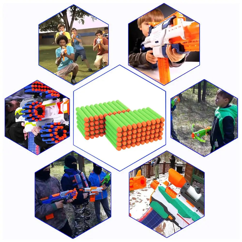 7.2cm 100pcs for Nerf Soft Bullets Darts Round Head Refill Sponge Darts Kids Children Toy Gun Bullets for NERF N-Strike Blasters
