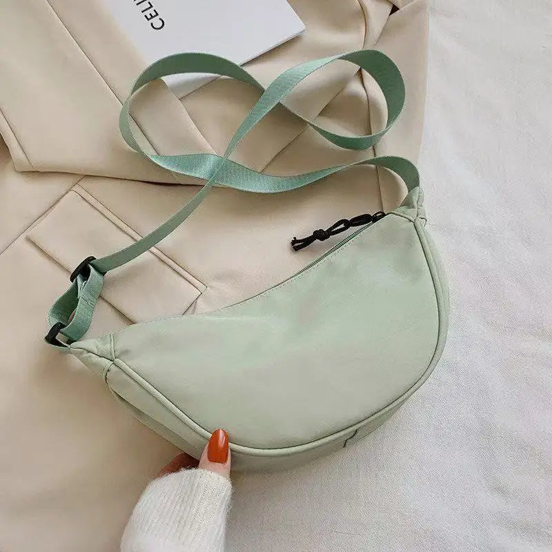 New Simple and Casual Solid Color Nylon Large Capacity Women's Dumpling Bag Shouldercrossbody bag shoulder bag large capaci Bag