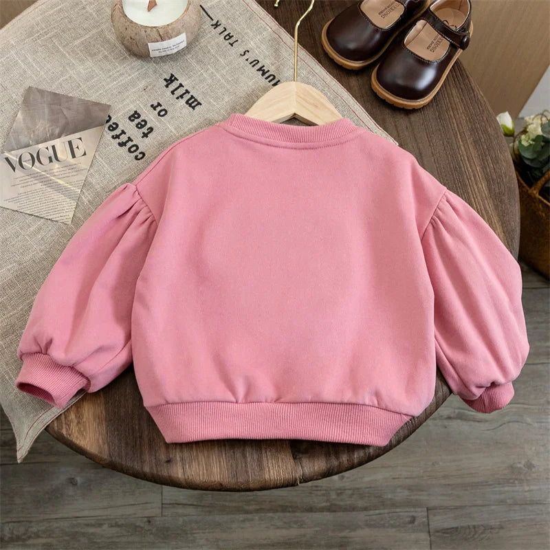 Girls T-shirts 2023 Autumn Winter Sweater for Kids 3D Love Children Sweatshirts Toddler Pullover Long Sleeve Baby Tops Outfits