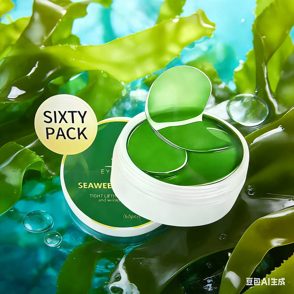 60pcs seaweed hyaluronic acid eye mask to remove dark circles collagen eye patch facial care products