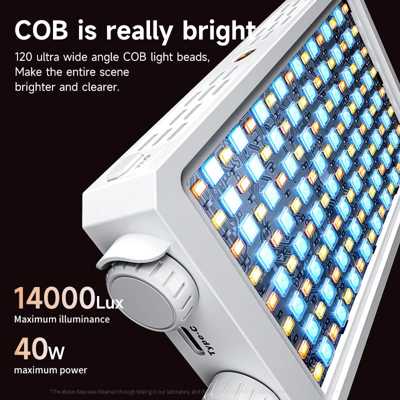 New 40W LED Camera Light 2500K-9000K Bi-Color 4400mAh Video Lamp Handle Portable Light Photography Light With CCT On Camera