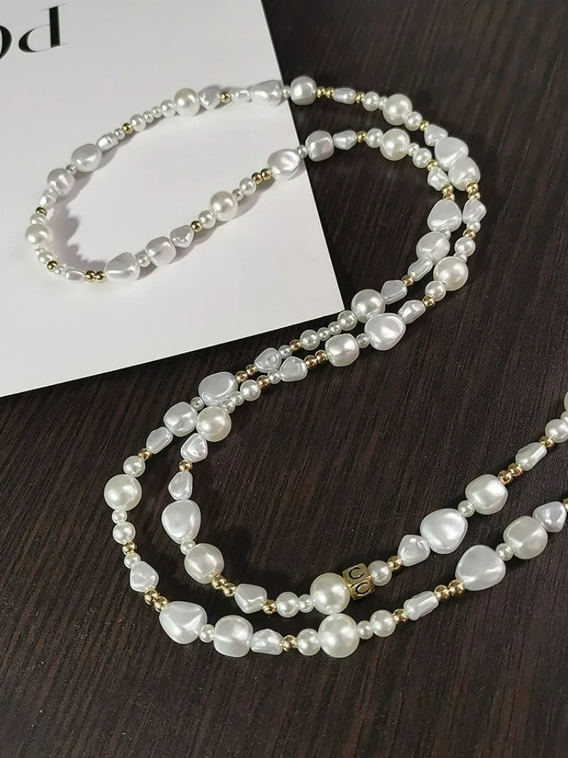 Pearl Crossbody Lanyard Women's Ins Outdoor Travel Mountain Climbing Fashion Back Chain Mobile Phone Lanyard Xiaoxiangfeng