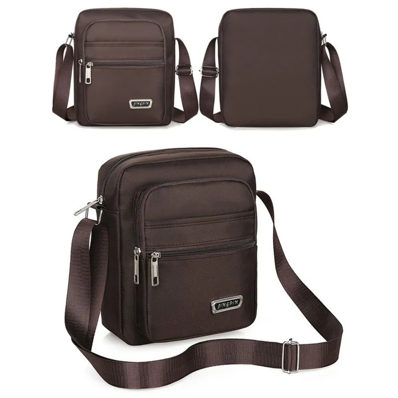Men's Nylon Shoulder Bag Business Leisure Large Capacity Portable Handbag Multi Layer Waterproof Summer Male's Crossbody Bags