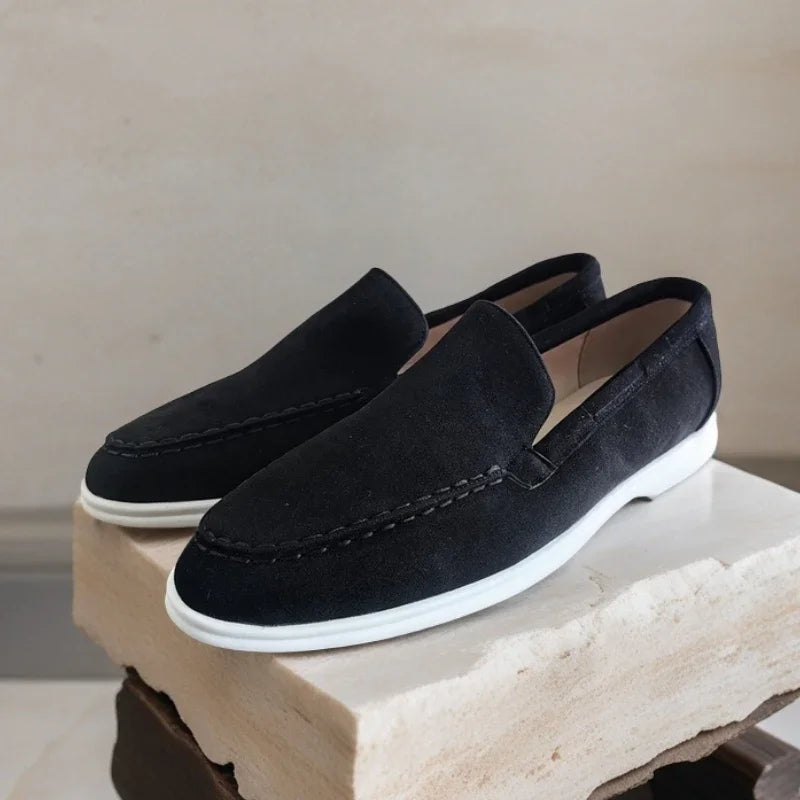 Male 2025 Classic Brand Suede Leather Loafers Men Casual Shoes Luxury Mens Breathable Slip on Driving Shoes Moccasins