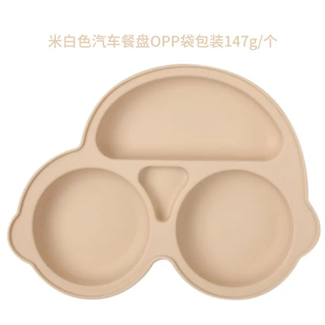 2023New Silicone Baby Dining Plate Cute Owl Children Dishes Suction Plate for Toddlers Kid Training Feeding Sucker Bowl BPA FREE