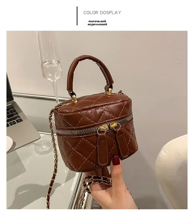 Trendy  Buet Handbag Women's Crossbody Versatile High-End Feel PU Leather Soft Surface Zipper Closure Casual Sle