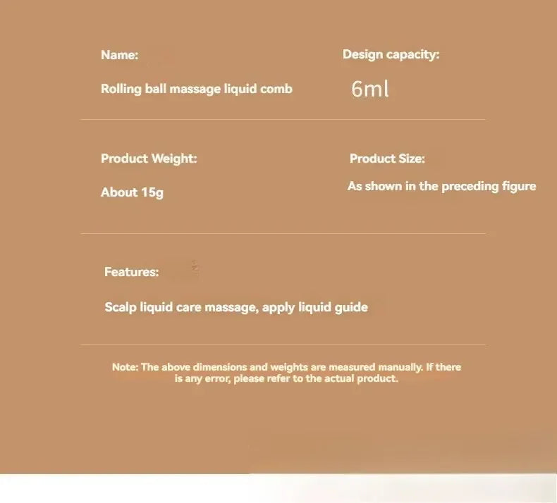 Scalp Applicator Hair Regrowth & Styling Solution Guide Comb Hexagon Head Oil Roller Ball Massage Comb Massage Relaxation Tools