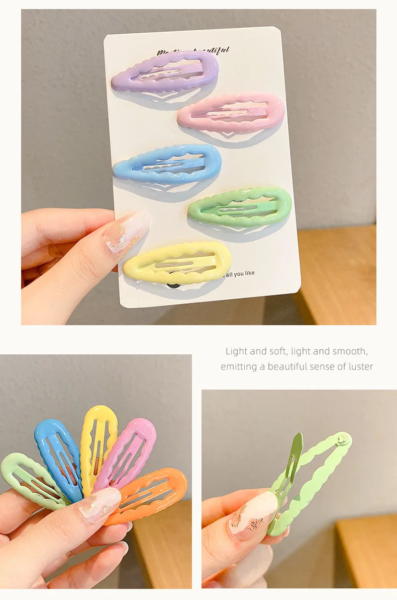 Korean Wave Candy Color Hair Pin Kawaii Simple Basic Hair Clips for Children Headwear Headdress Girls Kids Hair Accessories