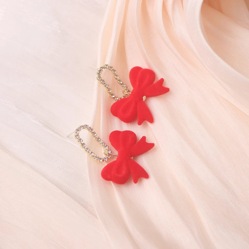 Red Statement Drop Earrings – Floral Heart Design for Elegant Occasions