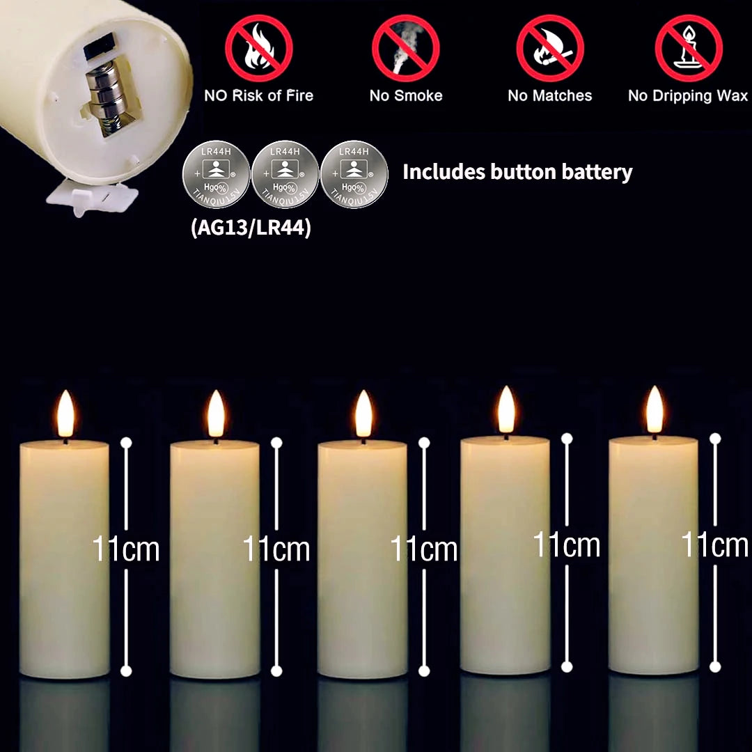 6-120PCS Led Candles Bulk Flickering Flameless Candles Battery Operated Fake Pillar Candle Wedding Birthday Party Decor Concert