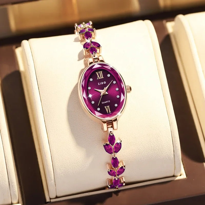 Women's Watches Light Luxury Diamond Inlaid For Clover Watch Waterproof Oval Ladies Fashion Quartz Bracelet Wristwatch relógio