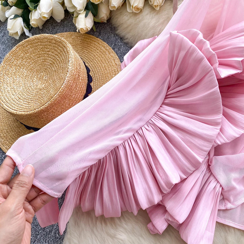 SINGREINY Autumn Ruffles Party Blouses Female O Neck Long Sleeves Temperament Mesh Shirts Women Senior Sheer Loose Thin Tops