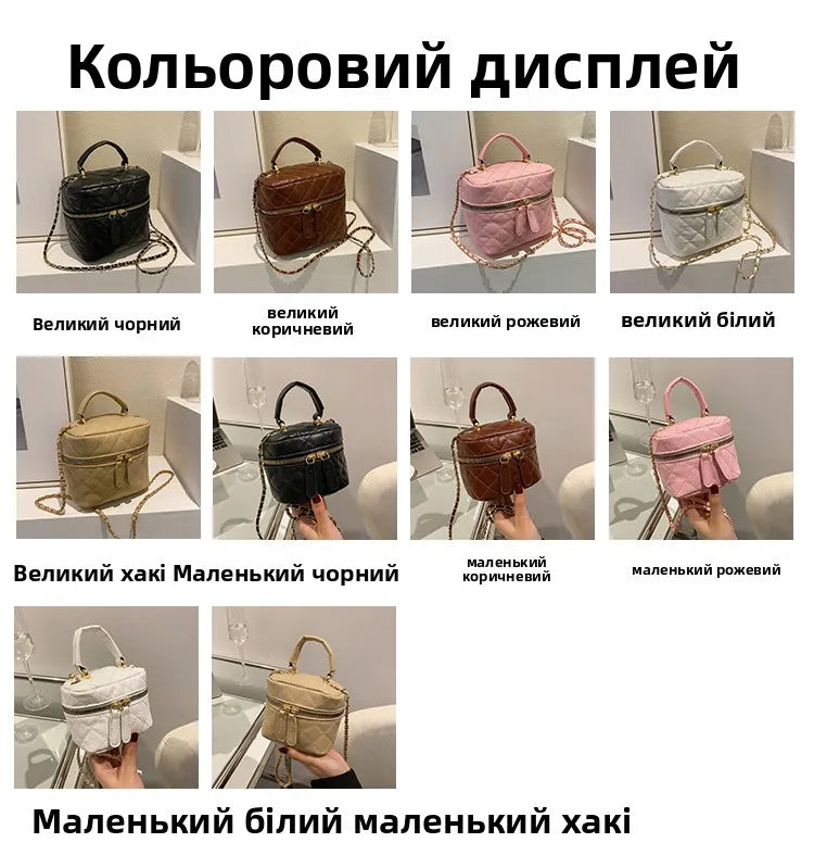 Trendy  Buet Handbag Women's Crossbody Versatile High-End Feel PU Leather Soft Surface Zipper Closure Casual Sle