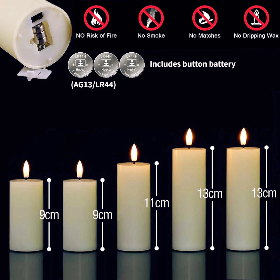 6-120PCS Led Candles Bulk Flickering Flameless Candles Battery Operated Fake Pillar Candle Wedding Birthday Party Decor Concert