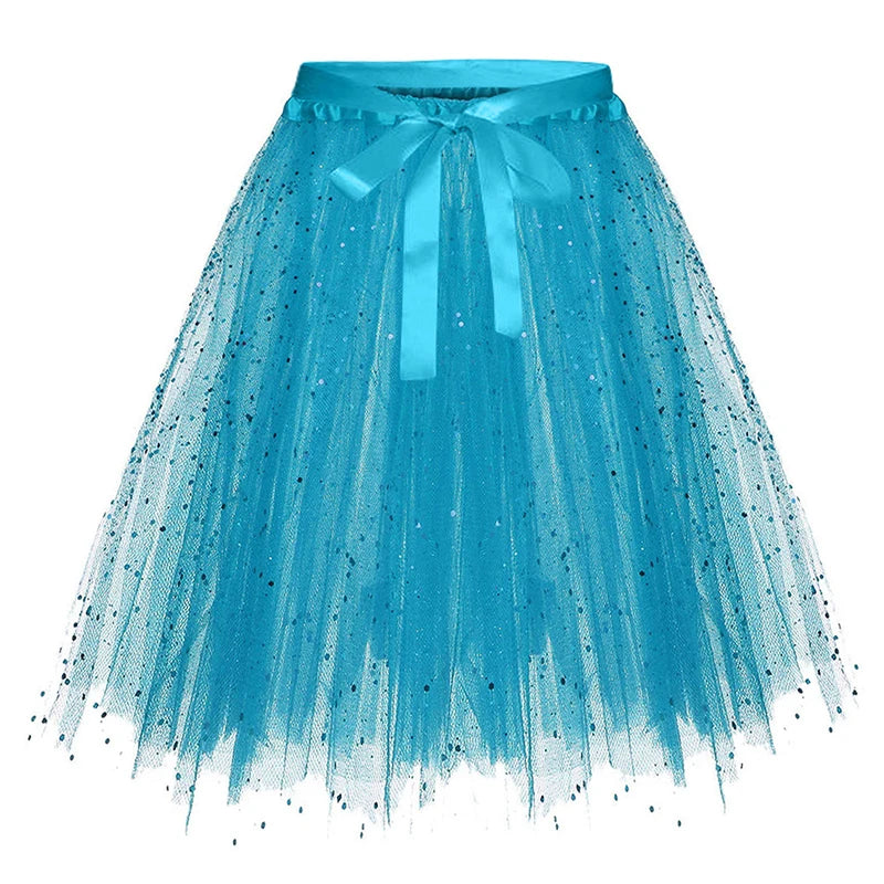 Women Princess Dress Girl Ballet Halloween Christmas Luxury Tutu Tulle Midi Short Dress Retro Ballet Bubble Sequin Dance Dress