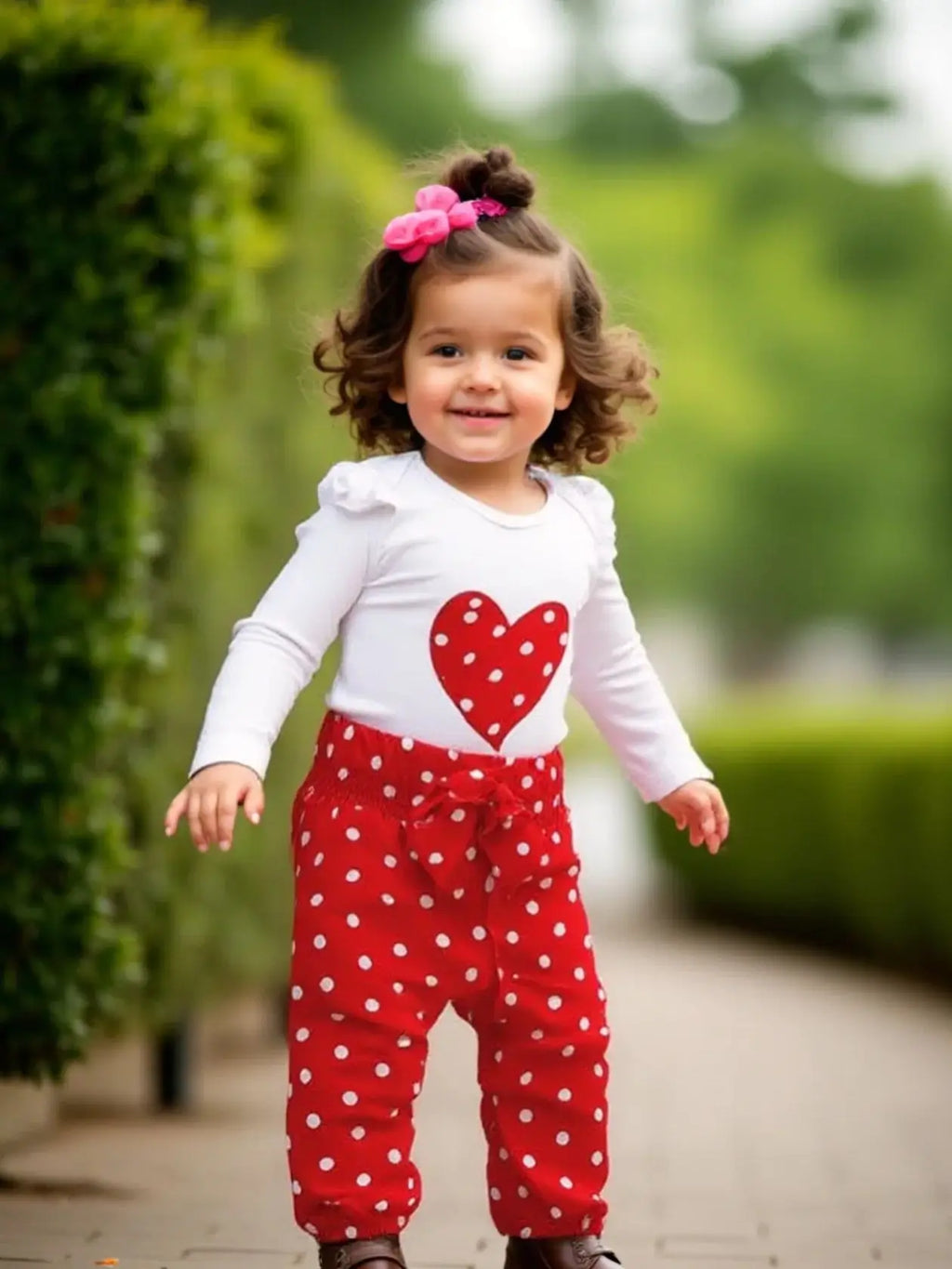3PCS Newborn Baby Girl Clothes Set Love Heart Long Sleeve Romper+Pant+Headband Fashion Outfits for Toddler Girl 0-18 Months